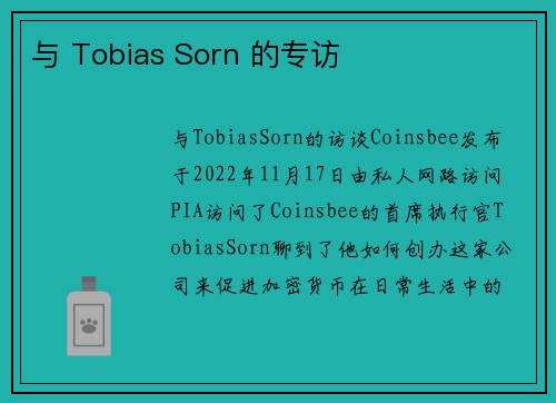 与 Tobias Sorn 的专访 